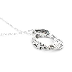 Jeremiah 29:11 Sterling Silver Double Mobius Twist Necklace