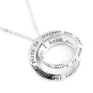 Jeremiah 29:11 Sterling Silver Double Mobius Twist Necklace