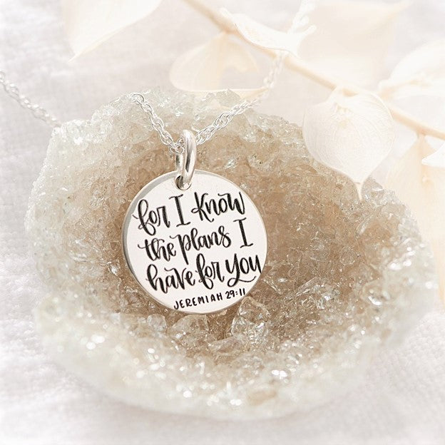 Sterling Silver For I Know The Plans I Have For You Pendant Necklace | Jeremiah 29:11