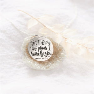 Sterling Silver For I Know The Plans I Have For You Pendant Necklace | Jeremiah 29:11
