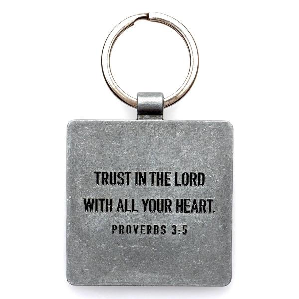 Keep Calm Jeremiah 29 11 Proverbs 3 5 Scripture Verse Keychain Clothed with Truth