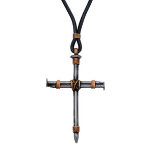 Handcrafted Wrapped Nails Cross Necklace