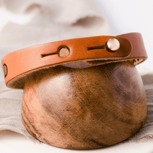 Genuine Leather Engraved Scripture Verse Bracelets | Bold Stud Style