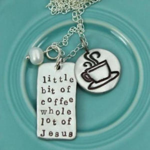 The Vintage Pearl Hand-Stamped Necklace | Little Bit of Coffee, Whole Lot of Jesus