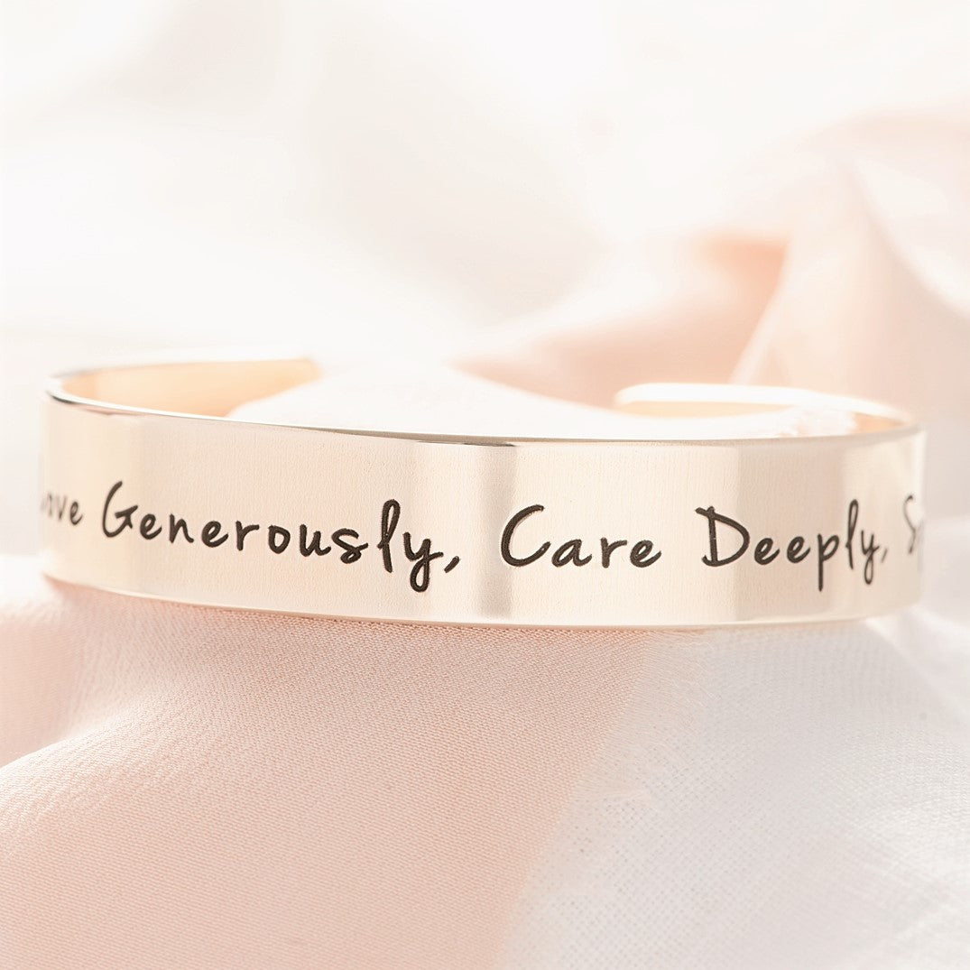 Live Simply, Love Generously, Care Deeply, Speak Kindly...and Leave the Rest to God | Gold Brass Cuff Bracelet