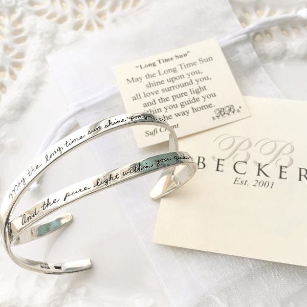 BB Becker Sterling Silver Blessing Cuff Bracelet | Long Time Sun