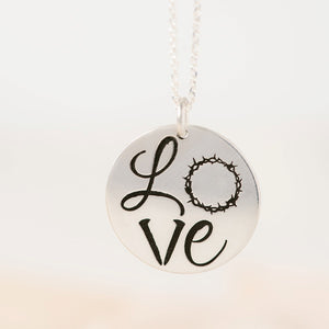 Sterling Silver Love Crown Pendant Necklace | John 3:16