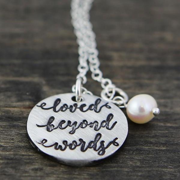 Loved Beyond Words Fine Pewter Necklace | The Vintage Pearl
