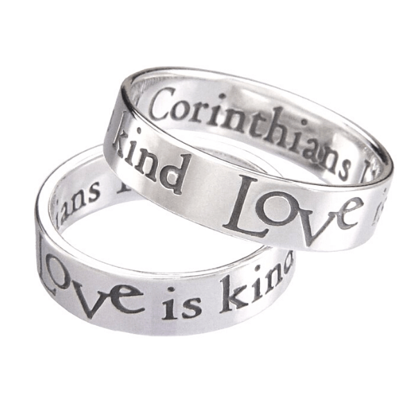 Sterling Silver Ladies' 1 Corinthians 13 Ring | Love is Patient Love is Kind