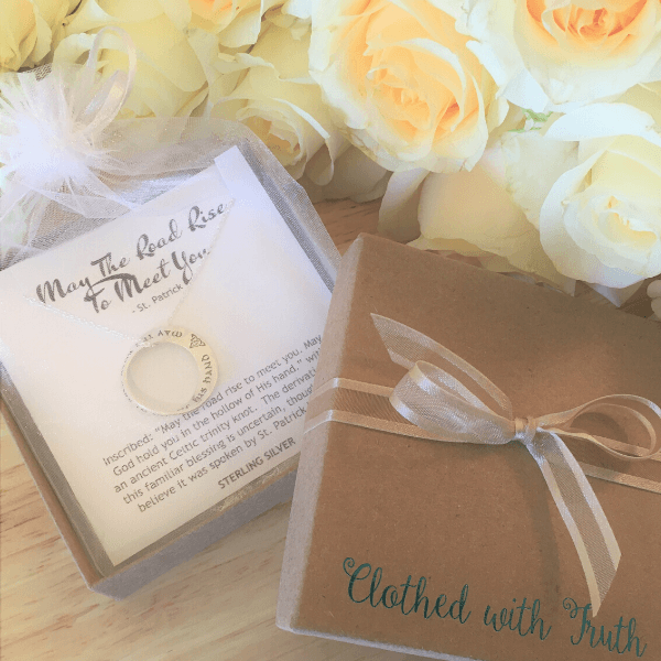 May the Road Rise to Meet You Sterling Silver Mobius Twist Necklace | Irish Blessing