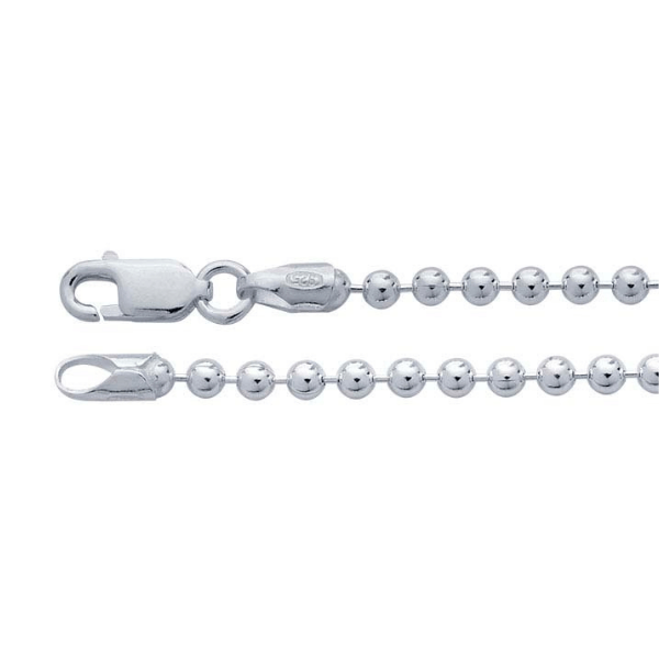 30" Sterling Silver Men's Ball Chain Upgrade Option for Dog Tag Pendants