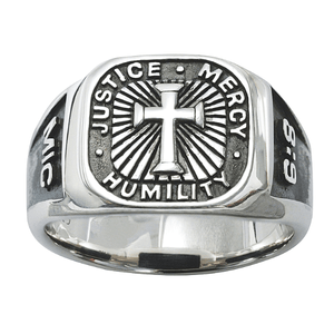 Sterling Silver Men s Micah 6 8 Cross Signet Ring Clothed with Truth