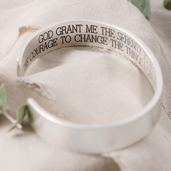 Serenity Prayer COURAGE Cuff Bracelet Sterling Silver