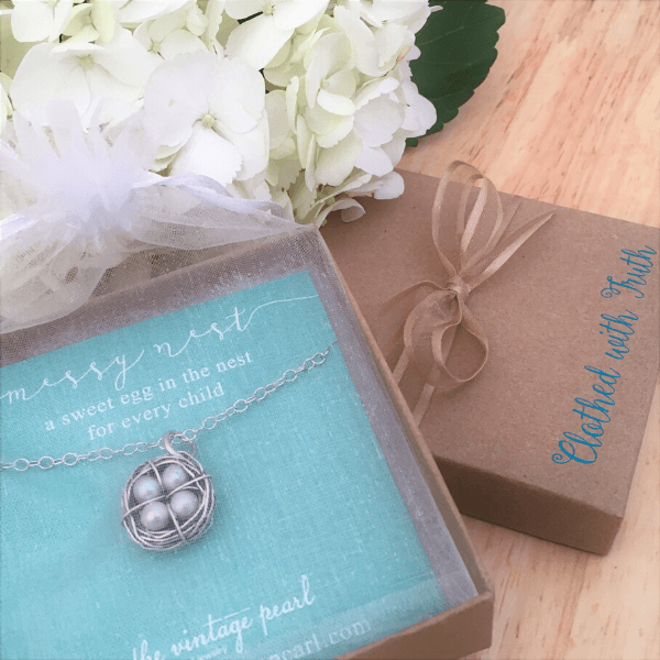 Sterling Silver Bird's Nest Necklace with Pearl Eggs | The Vintage Pearl