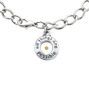 Fine Pewter Mustard Seed Bracelet | All Things are Possible | Matthew 17:20