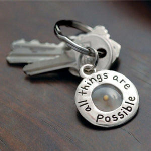 Fine Pewter Christian Keyring | All Things are Possible | Mustard Seed Faith