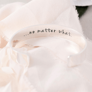 Sterling Silver Engraved Cuff Bracelet | You are Chosen, Blessed, Adopted, Forgiven, Redeemed, & Accepted...No Matter What | 1/2" width