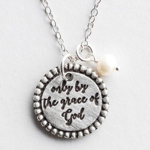 Only By The Grace Of God Fine Pewter Necklace | The Vintage Pearl