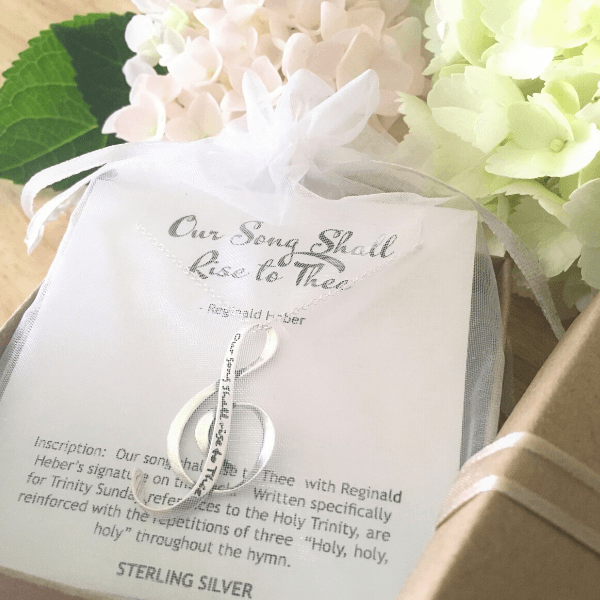 Sterling Silver G Clef Pendant Necklace | Our Song Shall Rise to Thee