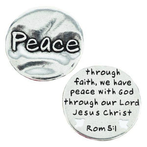 Fine Pewter Scripture Verse Pocket Token | Peace | Romans 5:1