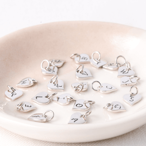 Sterling Silver Alphabet Heart Charm Optional Add-On