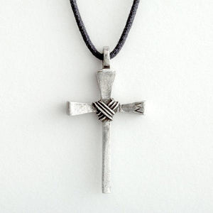 Fine Pewter Rustic Wrapped Nails Cross Necklace | Made in the USA ...