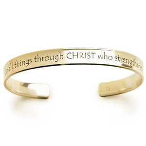 14k Gold Bible Verse Bracelet | Philippians 4:13 | I Can Do All Things Through Christ