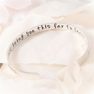 Planted in Faith Engraved Quote Cuff Bracelet | Sterling Silver or 14k Gold
