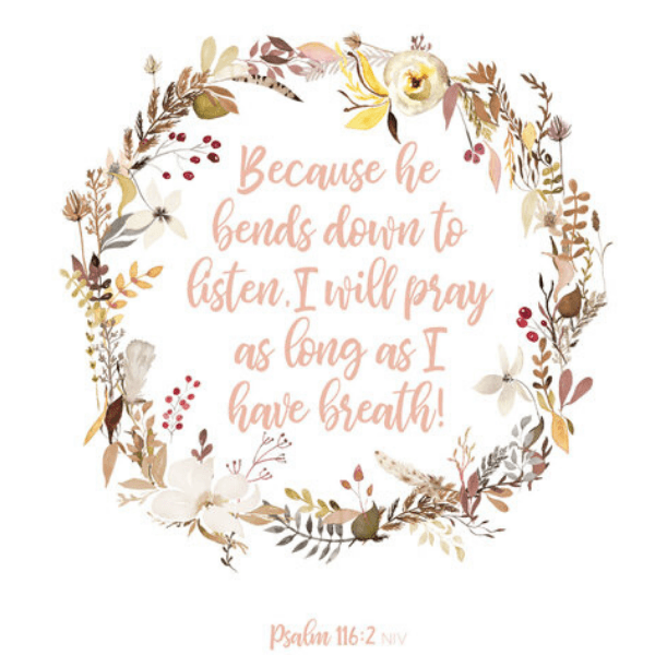 I Will Pray as Long as I Have Breath Bible Verse Watercolor Art Print ...