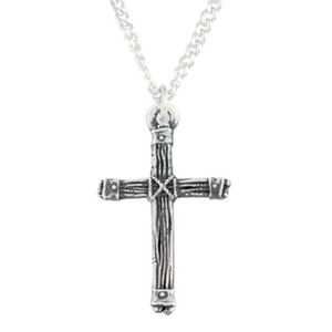 Sterling Silver Rugged Cross Pendant Necklace