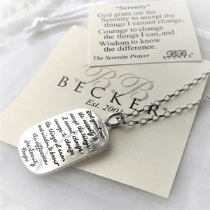Sterling Silver Serenity Prayer Necklace | BB Becker