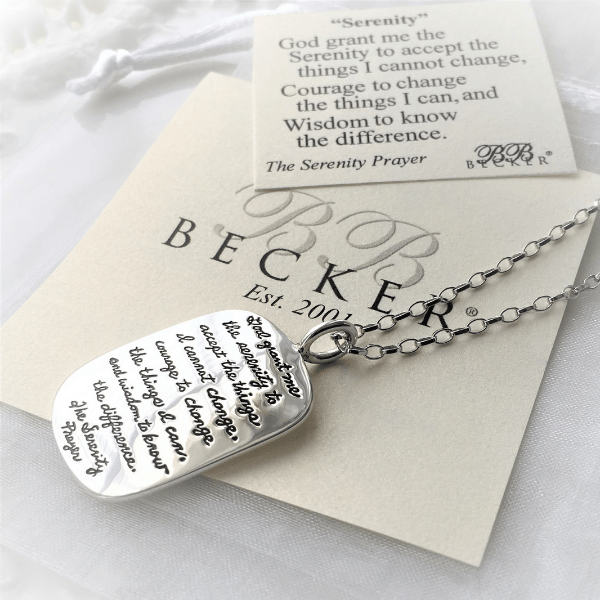 Serenity prayer pendant sterling silver deals