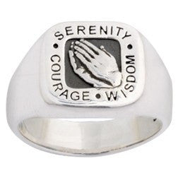 Sterling Silver Men's Serenity Signet Ring
