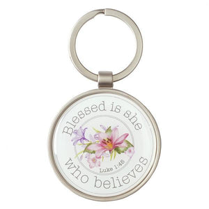 Scripture Verse Keychain | Blessed is She Who Believes | Luke 1:45