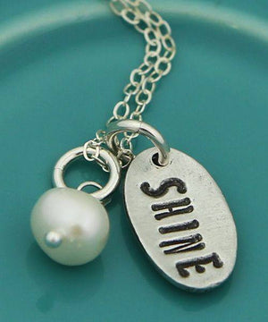 The Vintage Pearl Hand-Stamped Necklace | Shine
