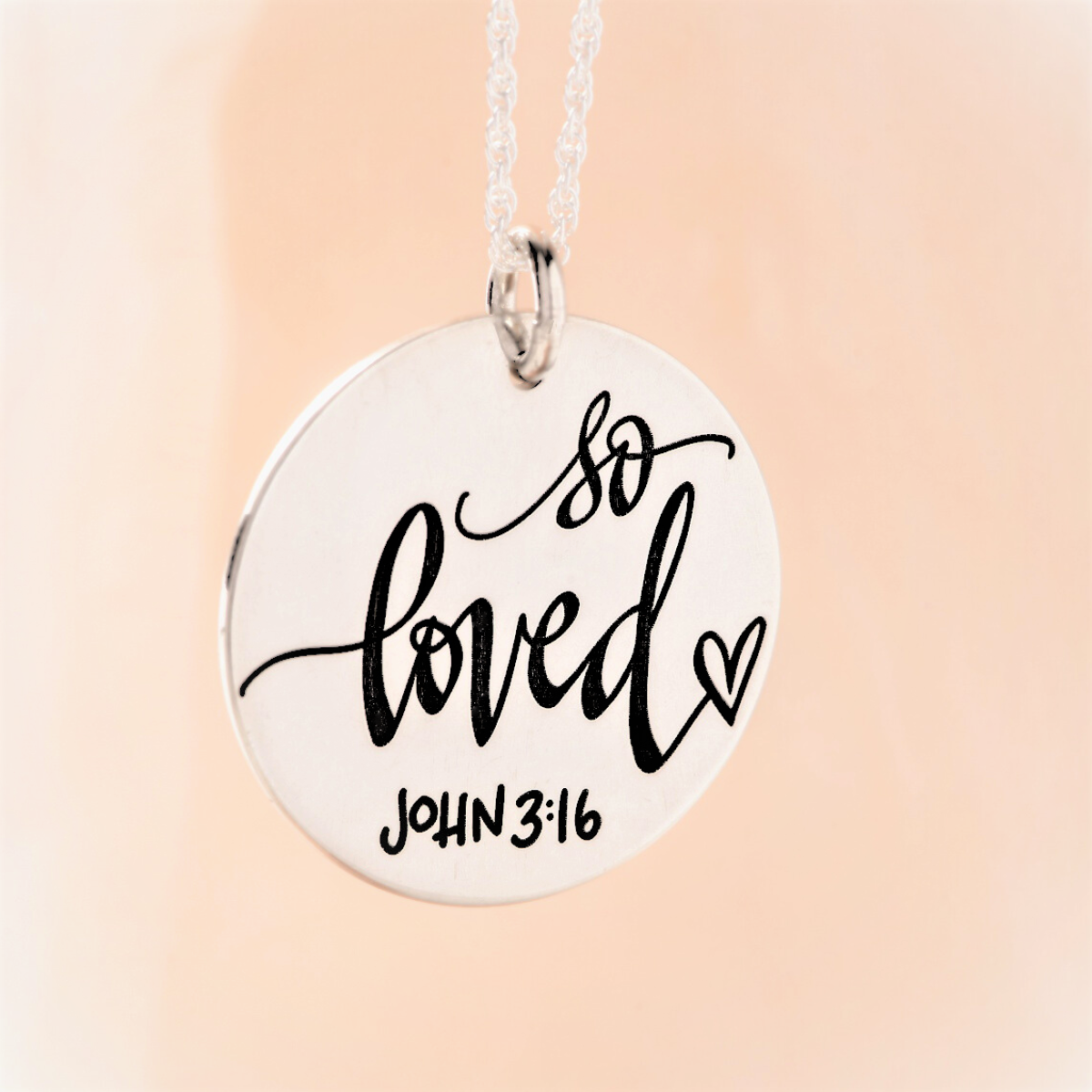Sterling Silver So Loved Pendant Necklace | John 3:16