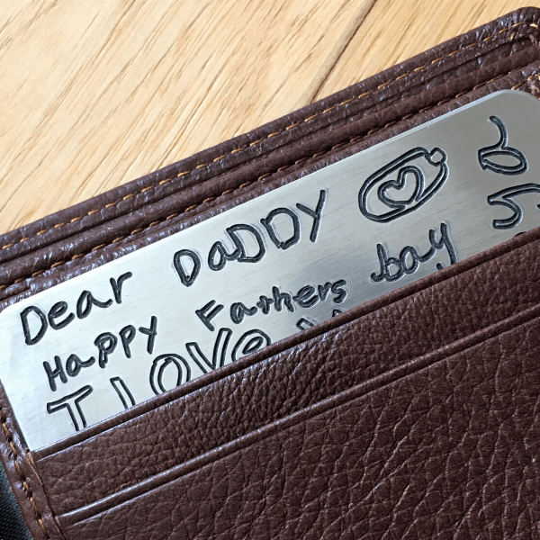Engraved Wallet Men Handwriting Wallet Personalized Leather 