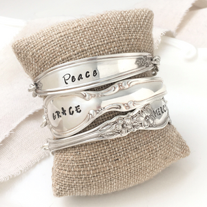 Hand-Stamped Vintage Spoon Bracelets | Choose Your Sentiment