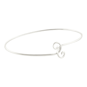 Sterling Silver Twist Closure Wire Bangle Bracelet | Charm Bracelet Base