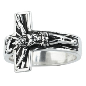 Sterling Silver Men's Crucifix Ring - Clothed with Truth
