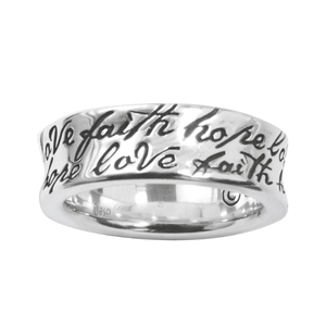 Sterling Silver Ladies' Faith Hope Love Ring