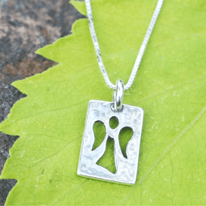 Guardian Angel Sterling Silver Pendant Necklace