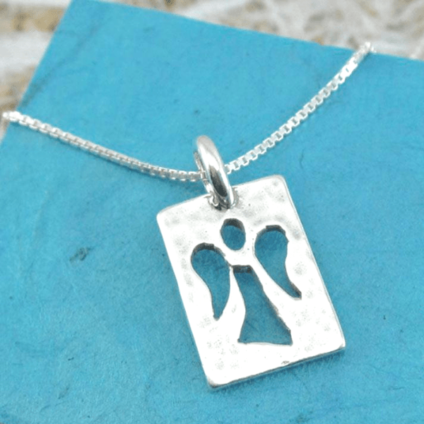 Guardian Angel Necklace In Sterling Silver By Songs of Ink and Steel | Angel  pendant necklace, Guardian angel pendants, Oxidized sterling silver