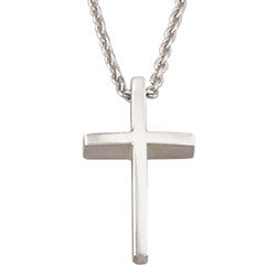 Sterling Silver Men's Cross Pendant Necklace