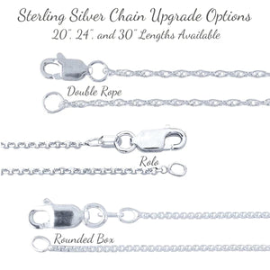 Sterling Silver Chain Upgrade Options - Double Rope, Rolo, Rounded Box