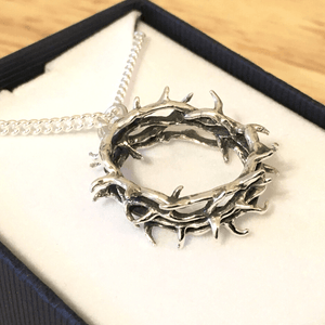 Sterling Silver Crown of Thorns Pendant Necklace