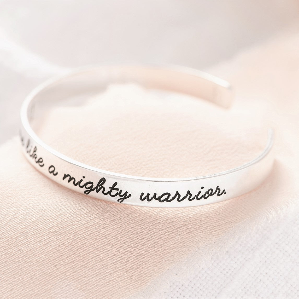 The Lord is With Me Like a Mighty Warrior Sterling Silver Bracelet 