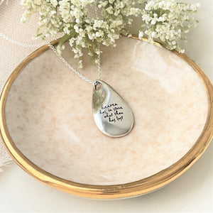 Sterling Silver Memorial Tear Necklace | Heaven Has in Store What Thou Has Lost