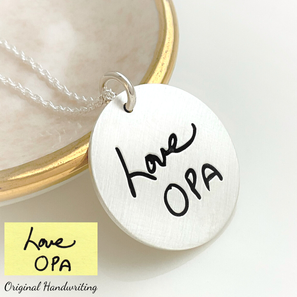 Handwriting necklace deals