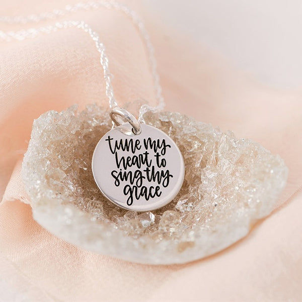 Sterling Silver Tune My Heart Necklace | Come Thou Fount Hymn - Clothed ...